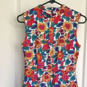 Floral 60’s inspired peplum dress from ModCloth.